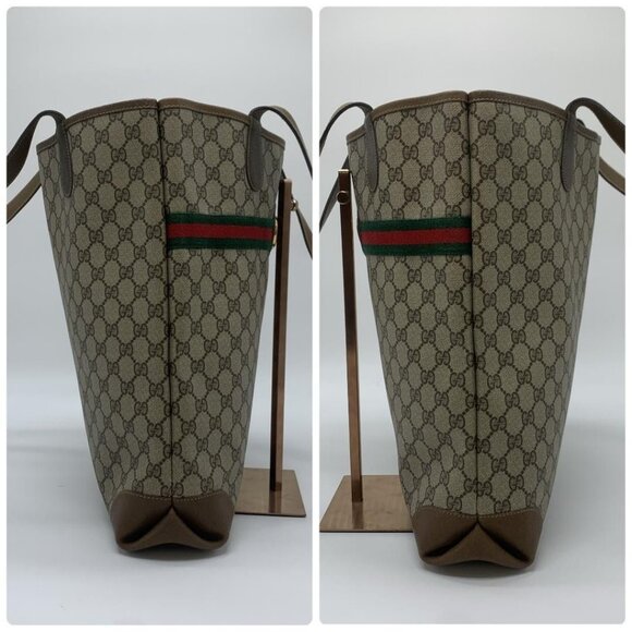 Gucci GG Marmont Sherry Large Tote Canvas Ophidia Shoulder Bag Handbag - Picture 9 of 15